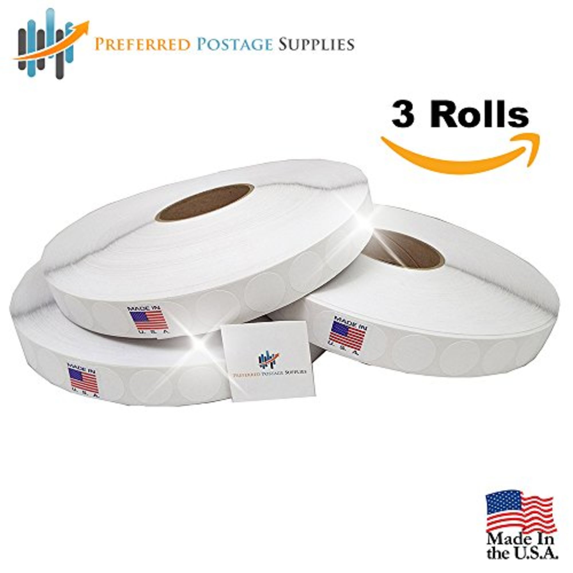 Preferred Postage Supplies Supplies White 1" Wafer Seals Envelope Seals