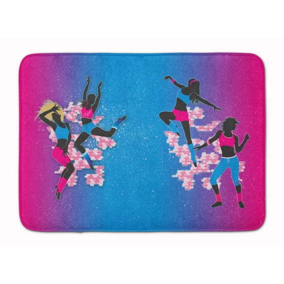 Hip Hop in Pink Blue Machine Washable Memory Foam Mat