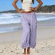 thumbnail image 2 of TaTaai Women's Solid Color Loose Fit Elastic Waist Beam Foot Long Pants Comfortable Casual Trousers with Convenient Side Pockets Versatile Daily Sports and Lounge Pants Gift, 2 of 6