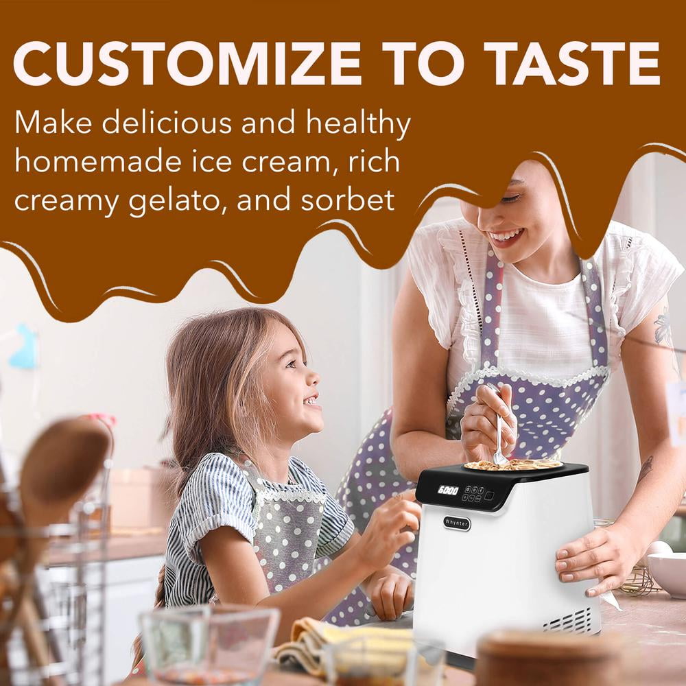Whynter 1.28 Quart Compact Upright Automatic Ice Cream Maker with Stainless Steel Bowl White