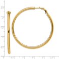 thumbnail image 5 of Auriga Fine Jewelry 14K Yellow Gold 3x45mm Round Hoop Earrings for Women, 5 of 5