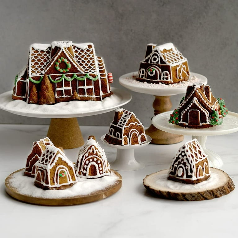 Cozy Village Gingerbread House, 6 Cavity, Food Grade 3D Christmas House  Silicone Bread Mold 
