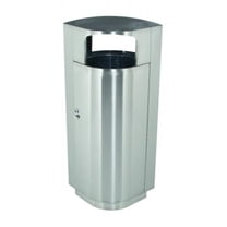 Commercial Zone Products Leafview 20 Gallon Stainless Trash Receptacle - Stainless Steel - 20 gallons
