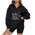 thumbnail image 2 of Sweatshirt for Women Women Winter Clothes Womens Long Sleeve Tops Casual with Pocket Womens Fall Tops Sweat Shirts Women Long Sleeve Womens Quarter Zip Pullover Turndown Collar Sweatshirt, 2 of 6