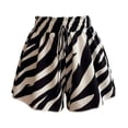 thumbnail image 4 of VNKIDY Womens Elastic Waist Zebra Print Casual Shorts With Drawstring Loose Fit Lightweight High Waist Summer Shorts For Beach Trips Daily Wear Stylish Bottoms, 4 of 5