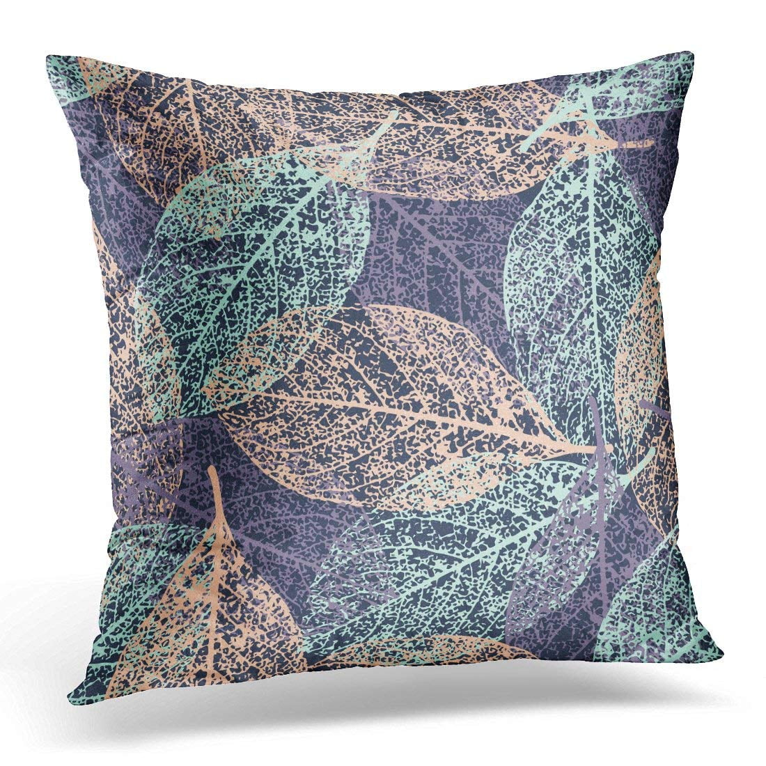 USART Fall with Leafs Prints Outline Pillow Case Pillow Cover 20x20