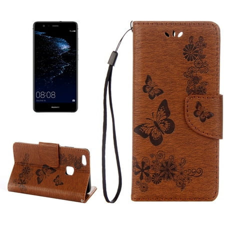 For Huawei P10 Lite Butterflies Embossing Horizontal Flip Leather Case with Holder & Card Slots &