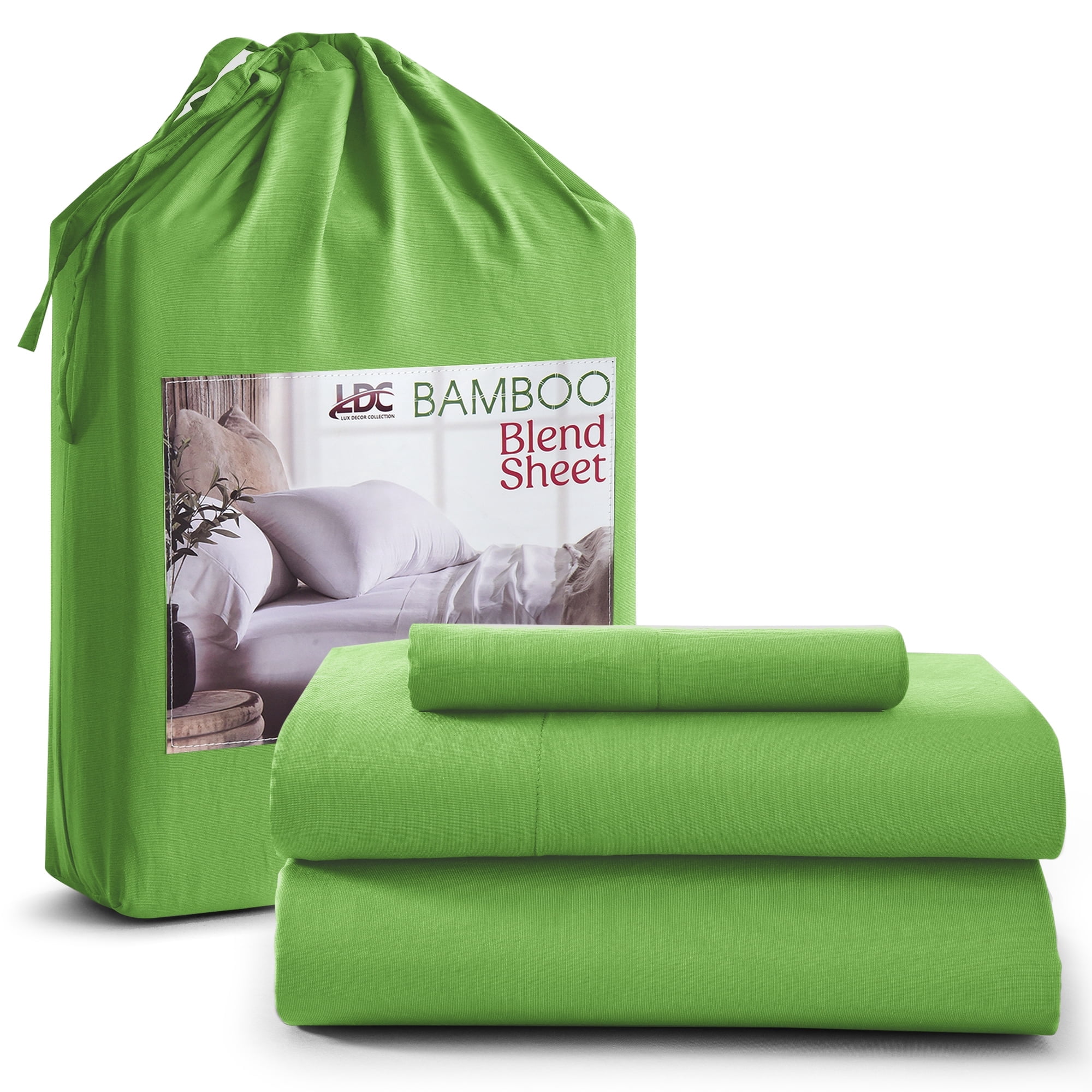 Home Collection Deals Lux Decor Rayon from Bamboo Blend Twin Sheets Set - 3 Piece Soft Cooling Bed Sheets Set - Sage