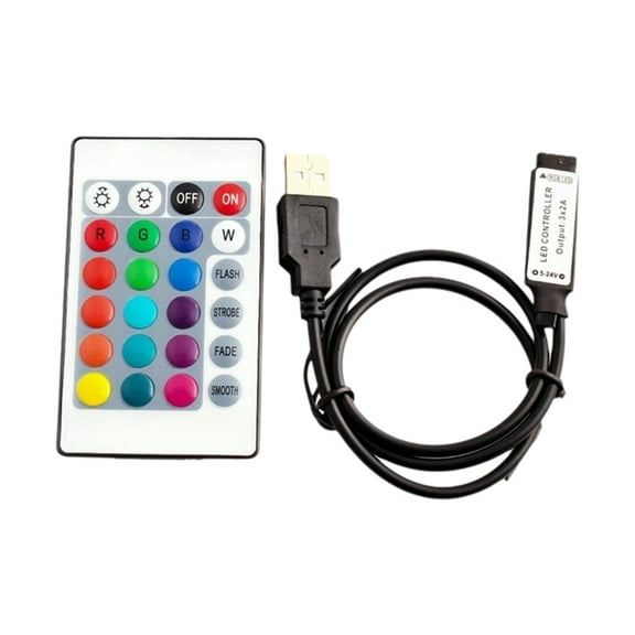 RGB Controller DC5V USB 5V 24 Keys  Remote Wireless Controller for COB SMD 3528 5050 RGB Tape Lights
