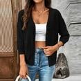 thumbnail image 4 of Sevevn Womens Lightweight Summer Cropped Cardigan 3/4 Sleeve Button up Thin Bolero Crochet Knit Shrug Sweater, 4 of 6