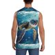 thumbnail image 4 of Balery Watercolor Turtle Camisetas sin mangas para hombre, absorbe la humedad y protege contra el mal olor.-3X-Large, 4 of 7