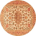 thumbnail image 1 of Ahgly Company Indoor Round Medallion Orange Traditional Area Rugs, 7' Round, 1 of 1