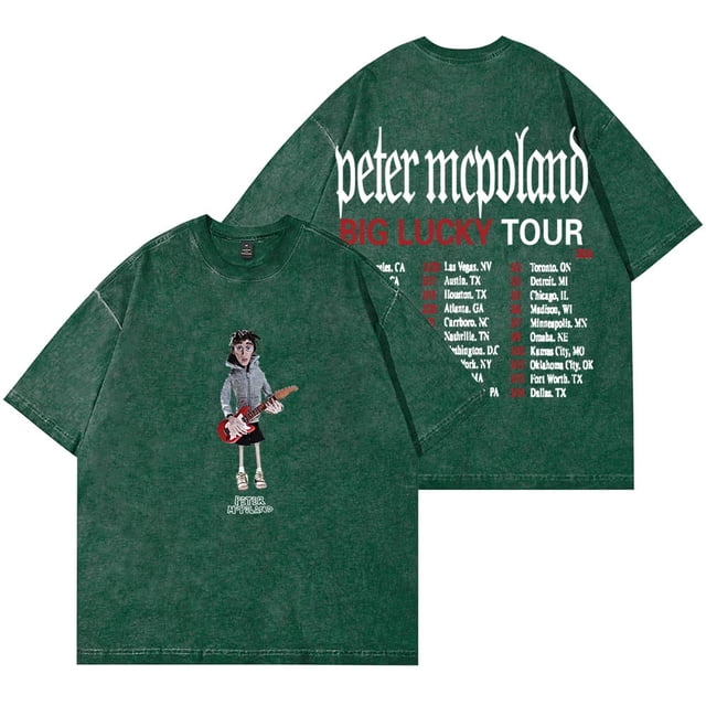 Peter McPoland Big Lucky Tour Vintage Wash camisetas mujeres hombres moda algodón manga corta Camiseta,6,M