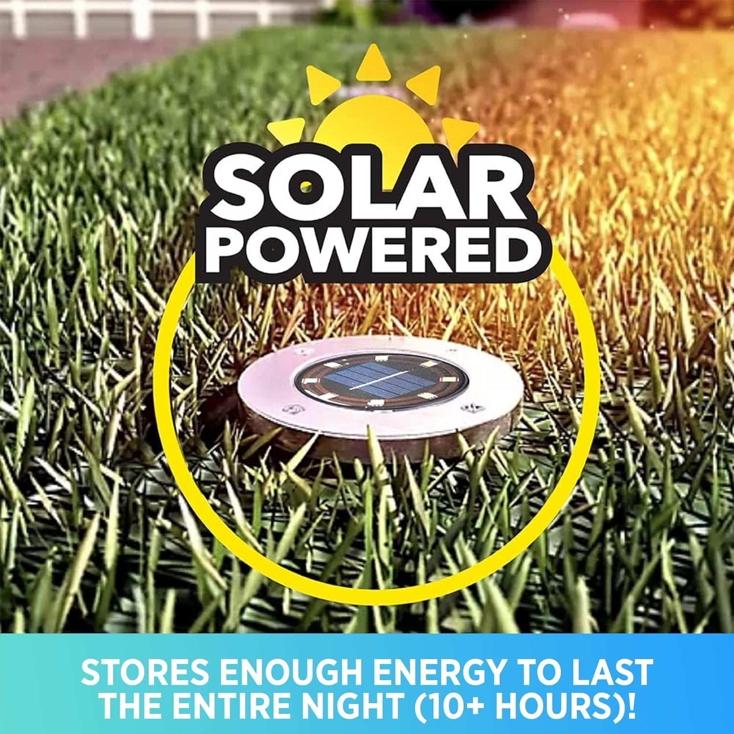 Bell+Howell Swivel Disk Lights Deluxe Solar Ground Lights Wireless Auto On/Off Solar Pathway Garden Outdoor Lighting with 8 LED Bulbs for Lawn, Patio, Garden, Yard, Pathways Waterproof, 8 Pack