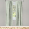 thumbnail image 4 of Ambesonne Vintage Window Curtains, Rhythmic Nostalgic Motifs, Each 28" W x 63" L, Dark Sea Green Champagne, 4 of 4