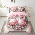 thumbnail image 2 of Feelyou Pink Xmas Ball Twin Bedding Sets 7-Piece, Dreamy Christmas Plant Botanical Bedding Comforter Set, Teen Kid Boy Girl Reversible Sheet Sets, Lightweight Room Decor, 2 of 6