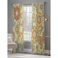 thumbnail image 4 of Gray Green Boho Floral Sheer Curtains 84 Inch Length 2 Panels Set Window Treatments, Vintage Abstract Art Ethnic Flowers Rod Pocket Semi Curtains for Living Room/Bedroom/Kitchen Décor, 104"W x 84"L, 4 of 7