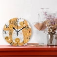 thumbnail image 5 of Cartoon White Bears Leaves Oranges Round Wall Clock Silent Analog Battery Operated Gold Pointer Home Decor 9.84" Diameter, 5 of 11