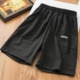 thumbnail image 4 of NIEWTR Boys Basketball Shorts Breathable Mesh Athletic Shorts with Drawstring for Gym Play(Black,11-12 Years), 4 of 5