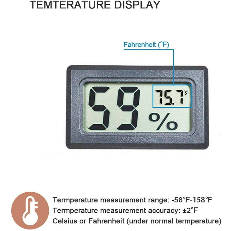 Mini Hygrometer Thermometer 2PCS Mini Digital Humidity Gauge, AikTryee  Hygrometer Indoor Humidity Monitor Temperature Humidity Gauge Meter for