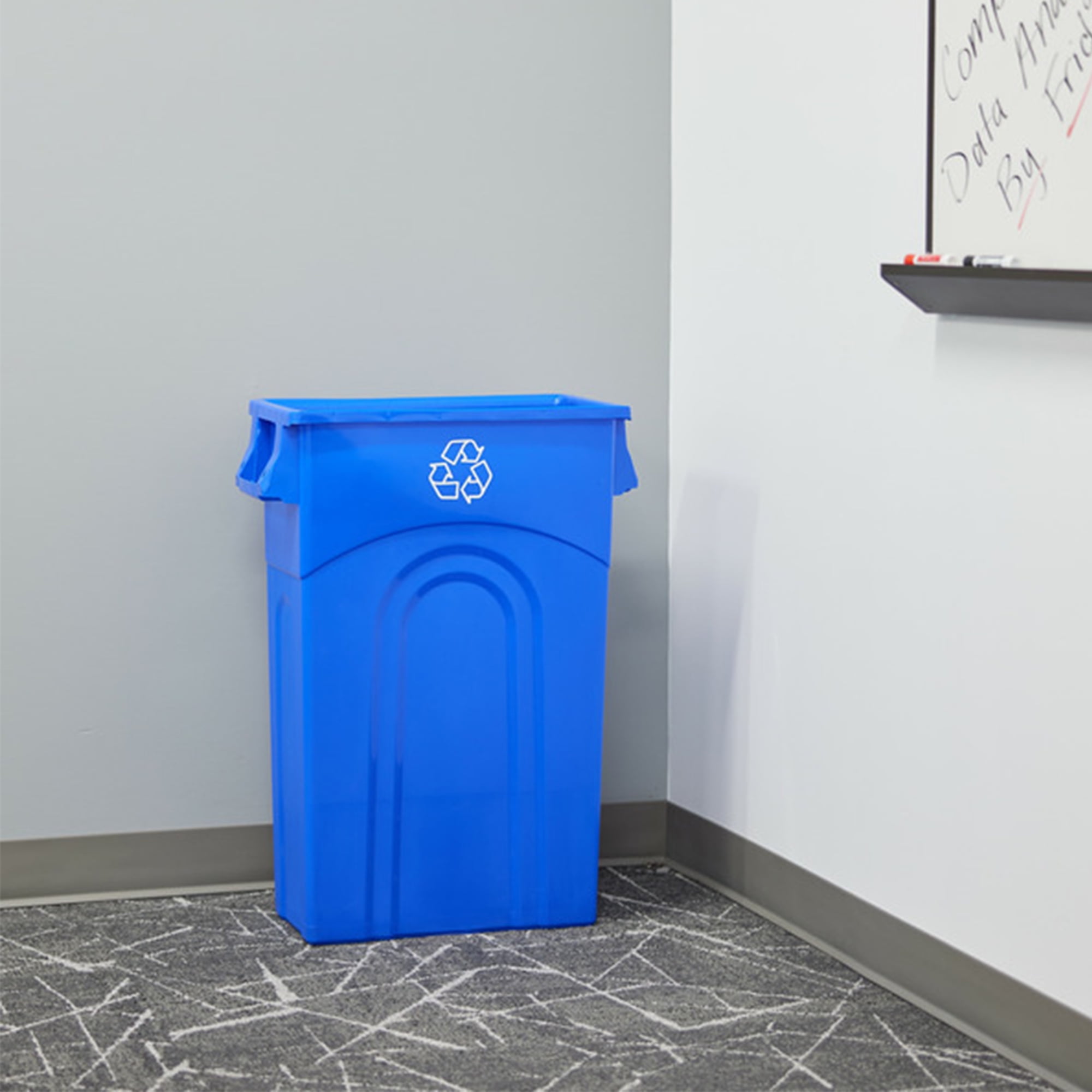 United Solutions 2 Pack 23 Gal Kitchen Trash Can Garbage Bin Highboy, Blue