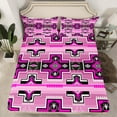 thumbnail image 2 of Homewish Pink Tribal Aztec Full Size Sheets, Boho Hippie Triangle Bed Sheets, Teens Kids Adult Men Women Sheet Sets, Luxury Bedroom Decor, 4 Pieces, 2 of 7