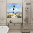 thumbnail image 4 of Wall Art Prints, Coastal Lighthouse Framed Canvas Prints for Bedroom Living Room Bathroom Office, Summer Ocean Oil Painting Sky Blue Gallery Wrap Wall Art Poster for Gifts Home Decor 24"x24", 4 of 9