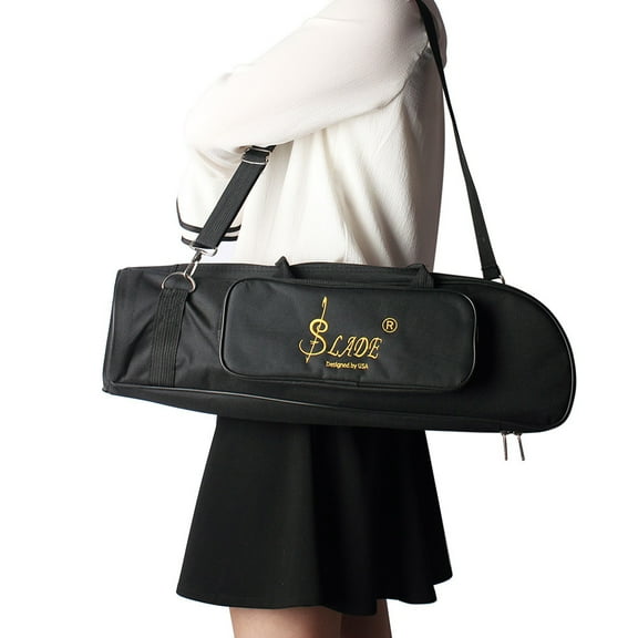 600D Water-resistant Trumpet Gig Bag Oxford Cloth Adjustable Single Shoulder Strap Pocket 5mm Cotton Padded