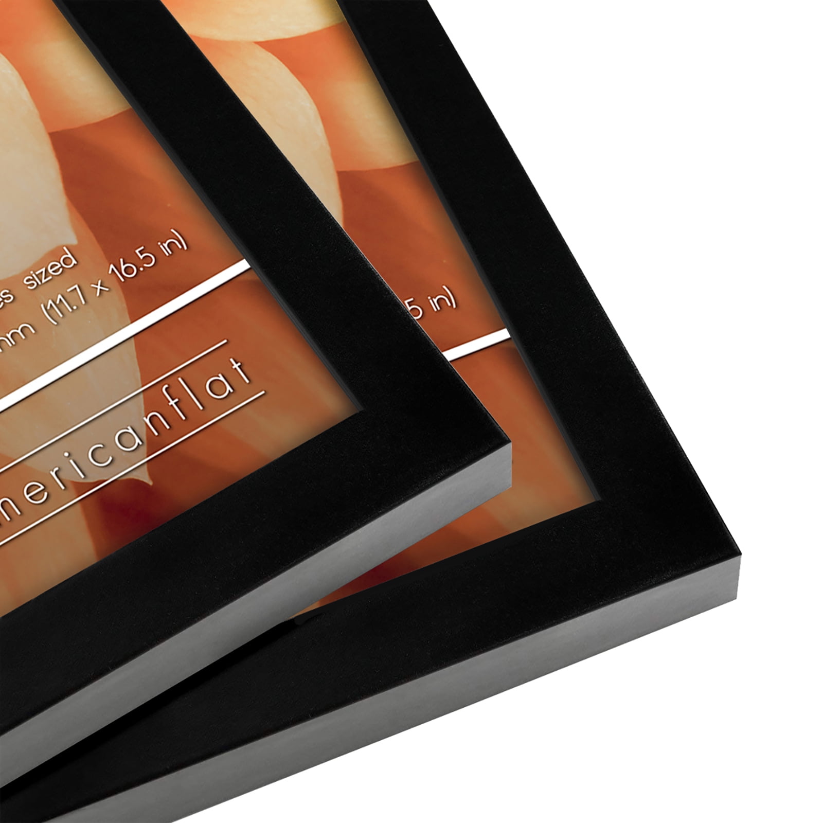 Americanflat 11.7x16.5 Poster Frame with Shatter-Resistant Glass 2 Pack horizontal vertical formats perfect - Black