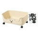 thumbnail image 3 of Caja de almacenamiento con ruedas para debajo del escritorio, ideal para dormitorio, oficina y habitación infantil. Beige, 3 of 9