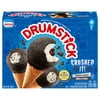 Drumstick Crushed It Cookies N Cream & Vanilla Fudge Ice Cream Cones, 8 Ct
