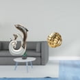 thumbnail image 2 of Estatua de delfín de cerámica, escultura blanca, arte abstracto moderno, figura de nudo, adorno de bola de hilo, material cerámico único, adecuado par, 2 of 8