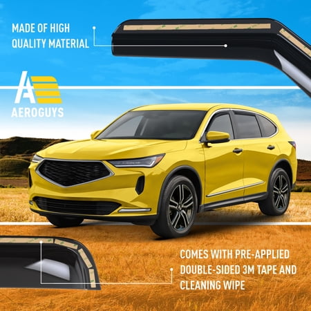 AEROGUYS Extra Durable Window Deflectors In-Channel Window Visors Rain Guards Fit for Acura MDX 2022-2026, Sun Visors, Wind Vent for Shades, Exterior Car Accessories - 4 pcs. AG0990
