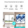 thumbnail image 4 of Window Privacy Film Blue Octopus Coastal Stained Glass Window Film Decorative Sun Block Window Cover Nautical Summer Beach Shell Window Clings Static Adhesive Sticker for Bathroom 17.7"x39.3", 4 of 6