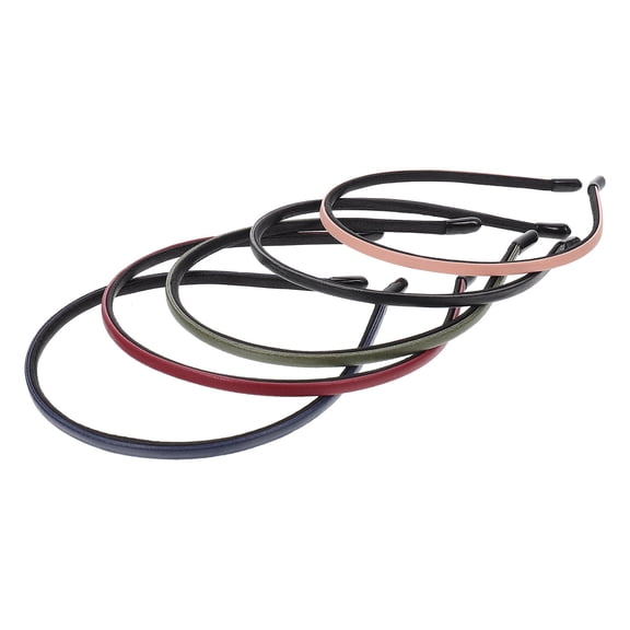 KONTONTY 5-Pack Simple Headbands in Assorted Colors, Practical Hair Accessories for Everyday Hairstyles and Comfortable Wear
