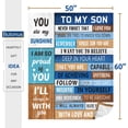 thumbnail image 4 of Gifts for Son,to My Son Blanket 60"x50",Son Gifts from Mom/Dad,Son Birthday Christmas Wedding Graduation Valentines Gifts,Birthday Gifts for Son,Gifts for Adult Grown Son,My Son Gifts from Mom, 4 of 6