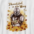 thumbnail image 2 of Boy's Star Wars: The Mandalorian Grogu and Din Djarin Thankful is the Way  Graphic Tee White Small, 2 of 4