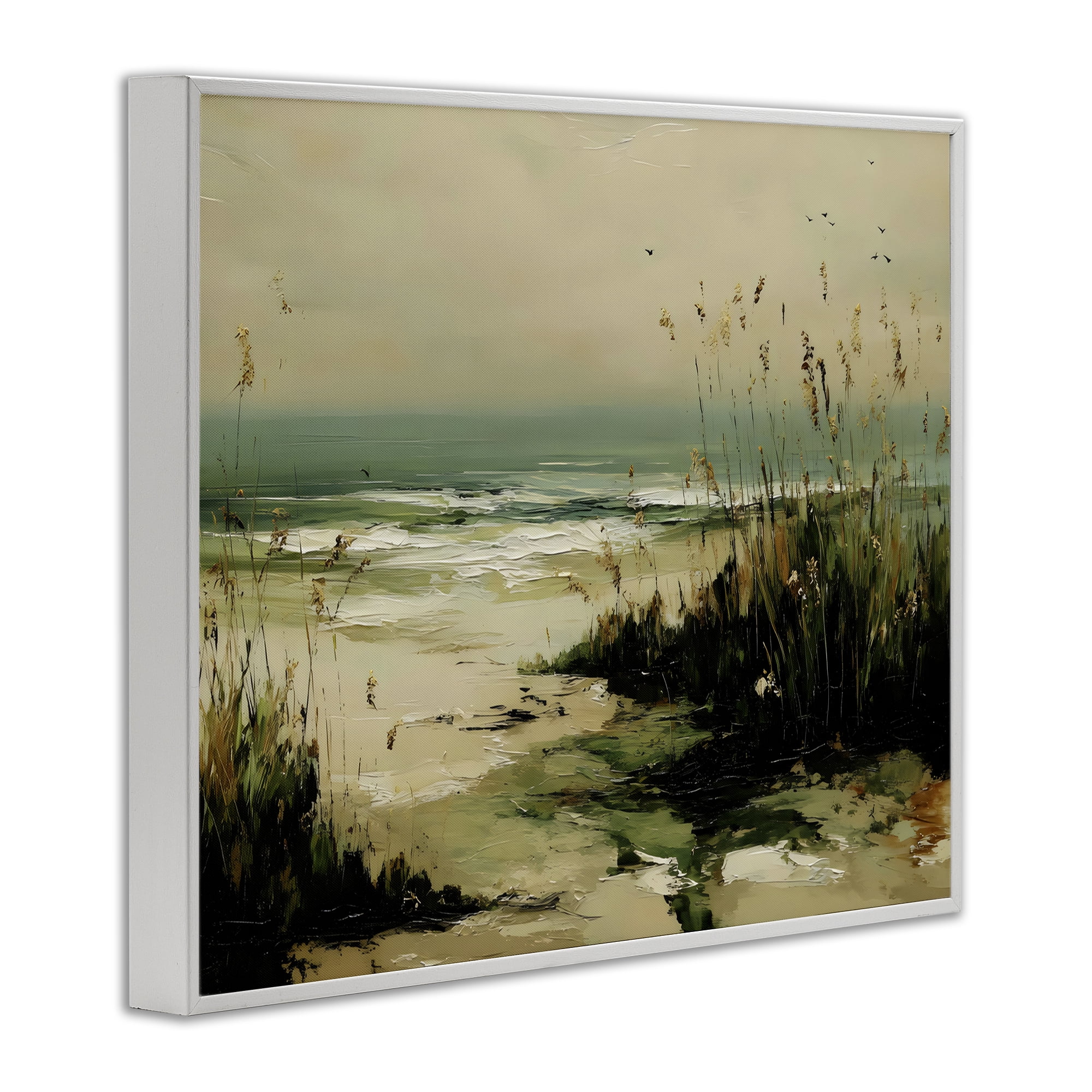 Stupell Industries Sea Oats on the Beach White Framed Giclee Art, design by Franklyn Gregory