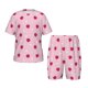 thumbnail image 1 of Balery Strawberry And Heart Conjunto de Pijama Infantil de Manga Corta con Estampado – Ropa de Dormir de Algodón Suave-3X-Large, 1 of 6