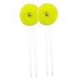 thumbnail image 2 of Pack de 2 cordones de patines infantiles con bolas de peluche y cascabeles para actividades al aire libre amarillo, 2 of 9