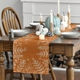 thumbnail image 3 of Sm:)e Eucalyptus Leaves Orange Fall Table Runner 13x90 Inch, Seasonal Autumn Holiday Home Kitchen Dining Decorations, 3 of 7