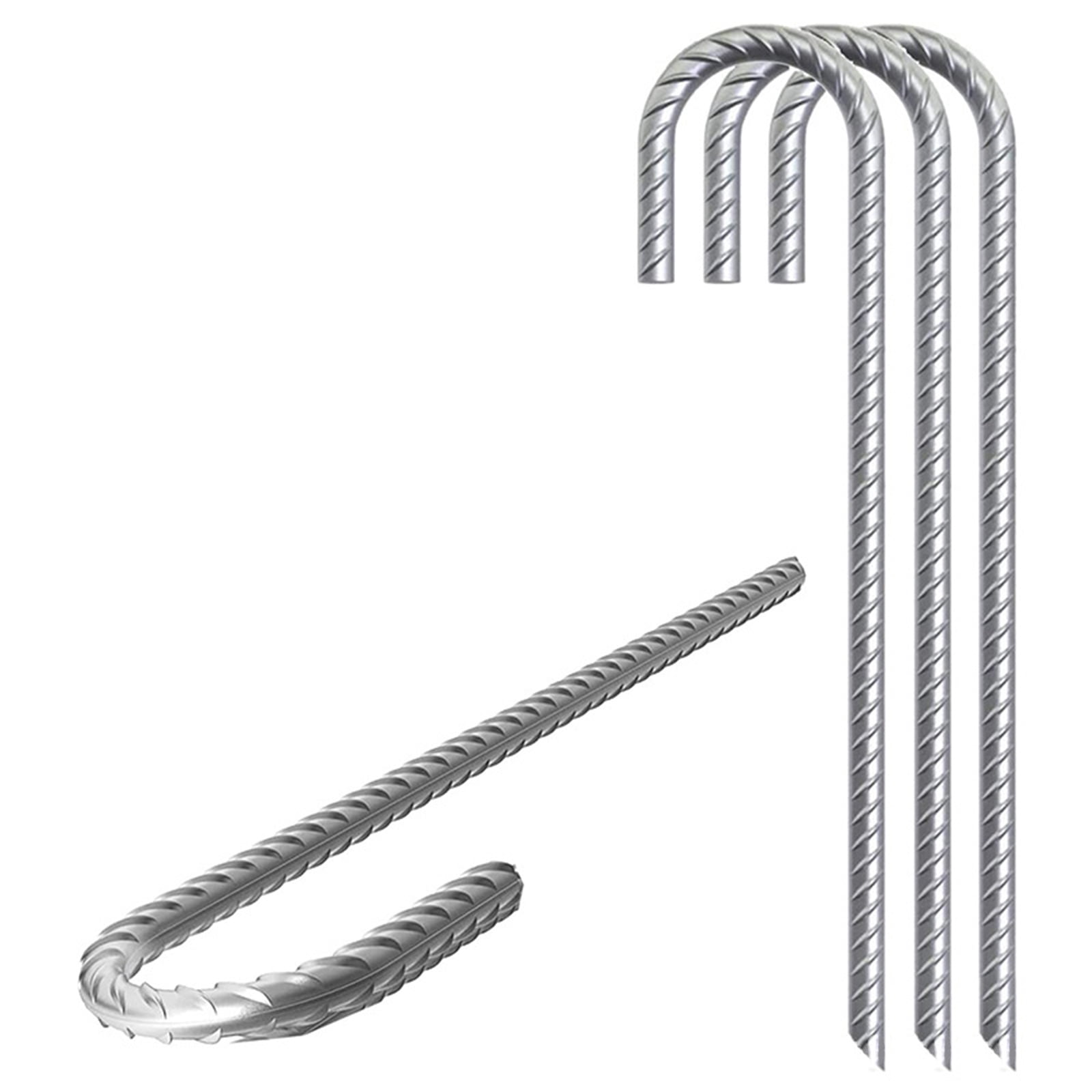 3Pcs Galvanised Steel Ground Anchors Stakes L/Ushape Trampolines Rebars Stakes Tent Nails Garden Stake Camping Tent Peg