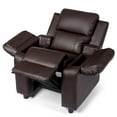 thumbnail image 4 of Costway PU Leather Kids Recliner with Armrest & Headrest Lounge Coffee, 4 of 8