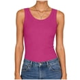 thumbnail image 4 of UOCUFY Womens Cotton Ribbed Tank Tops Scoop Neck Basic Backless Sleeveless Slim Fit Casual Summer Cami Shirts 2026 (Hot Pink, XL), 4 of 7