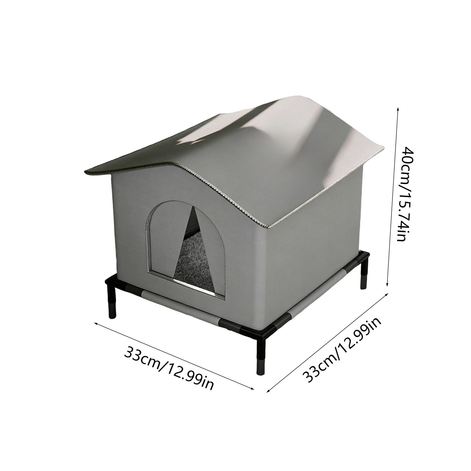 VAIFTILNO Outdoor Cat House for Feral Cats, 13x13x15.8in Waterproof Sun Protection Pet Tent, Insulated Cat Shelter for All Seasons, Portable Feral Cat Bed for Porch, Yard (More Colors)