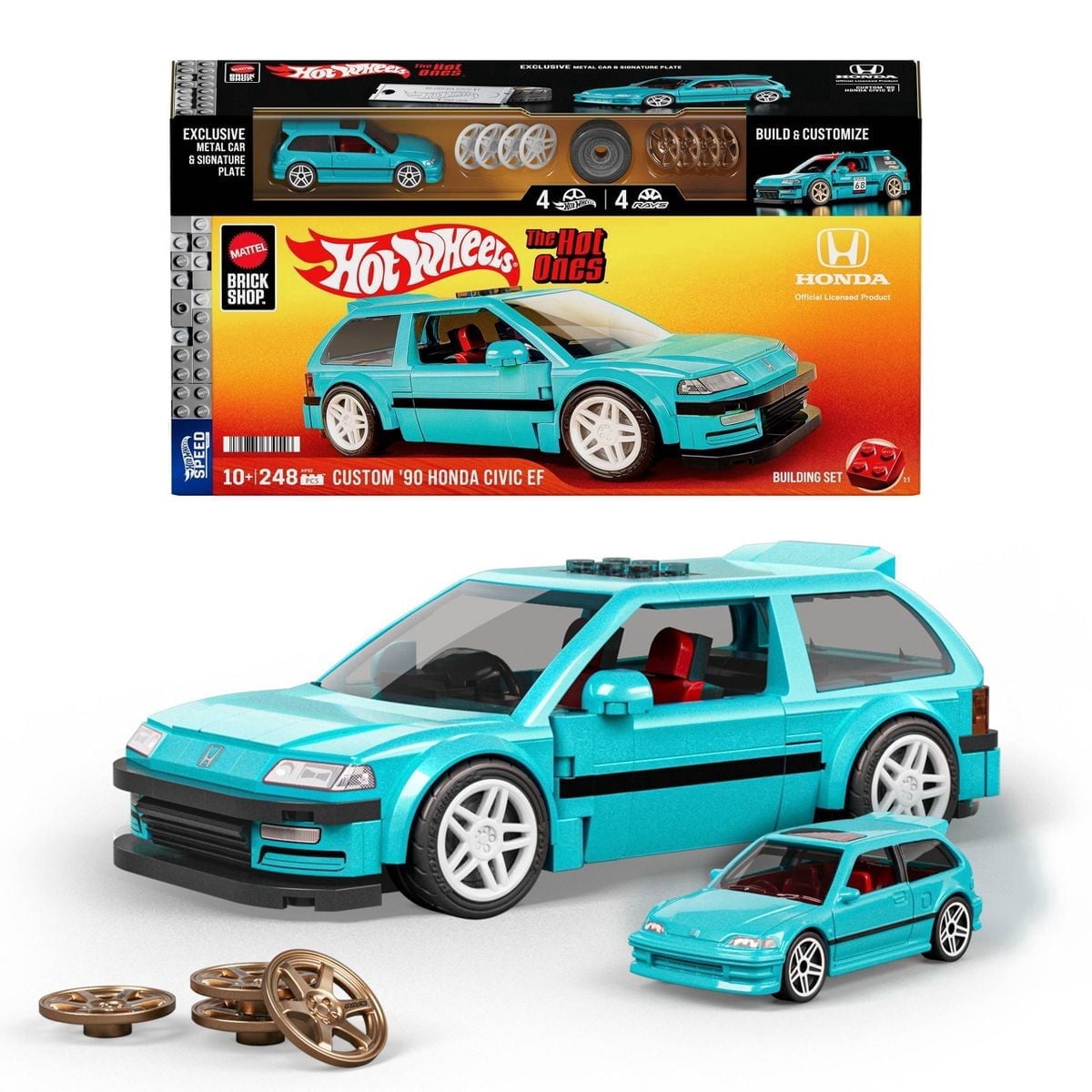 Mattel Brick Shop Hot Wheels '07 Honda S2000 Building Kit, 257 pcs