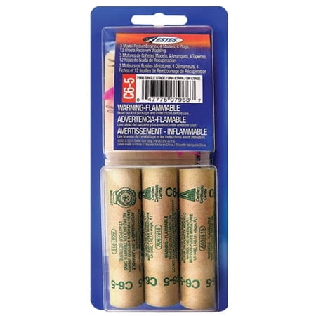 Estes Rockets C6-5 Engines 3 Pack w/ Recovery Wadding EST10056 / EST7968 Flight Pack