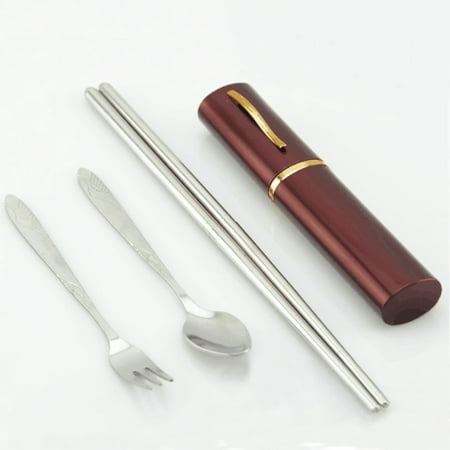

Tangnade Kitchen Asseccories Portable Folding Travel Dinnerware Set Stainless Steel Tableware Camping Tools