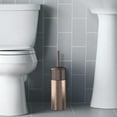 thumbnail image 5 of Slim Compact Stainless Steel Toilet Brush Holder For Bathroom Storage - Sturdy, Deep Cleaning, Metal in a Hammered Copper/Orb Finish combination., 5 of 8