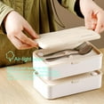 thumbnail image 3 of Original Bento Box Lunch Box Japanese Style 2 Layer Food Containers with Utensils Spoon and Fork Bundle Divider Salad Box for Men Women (Black), 3 of 10